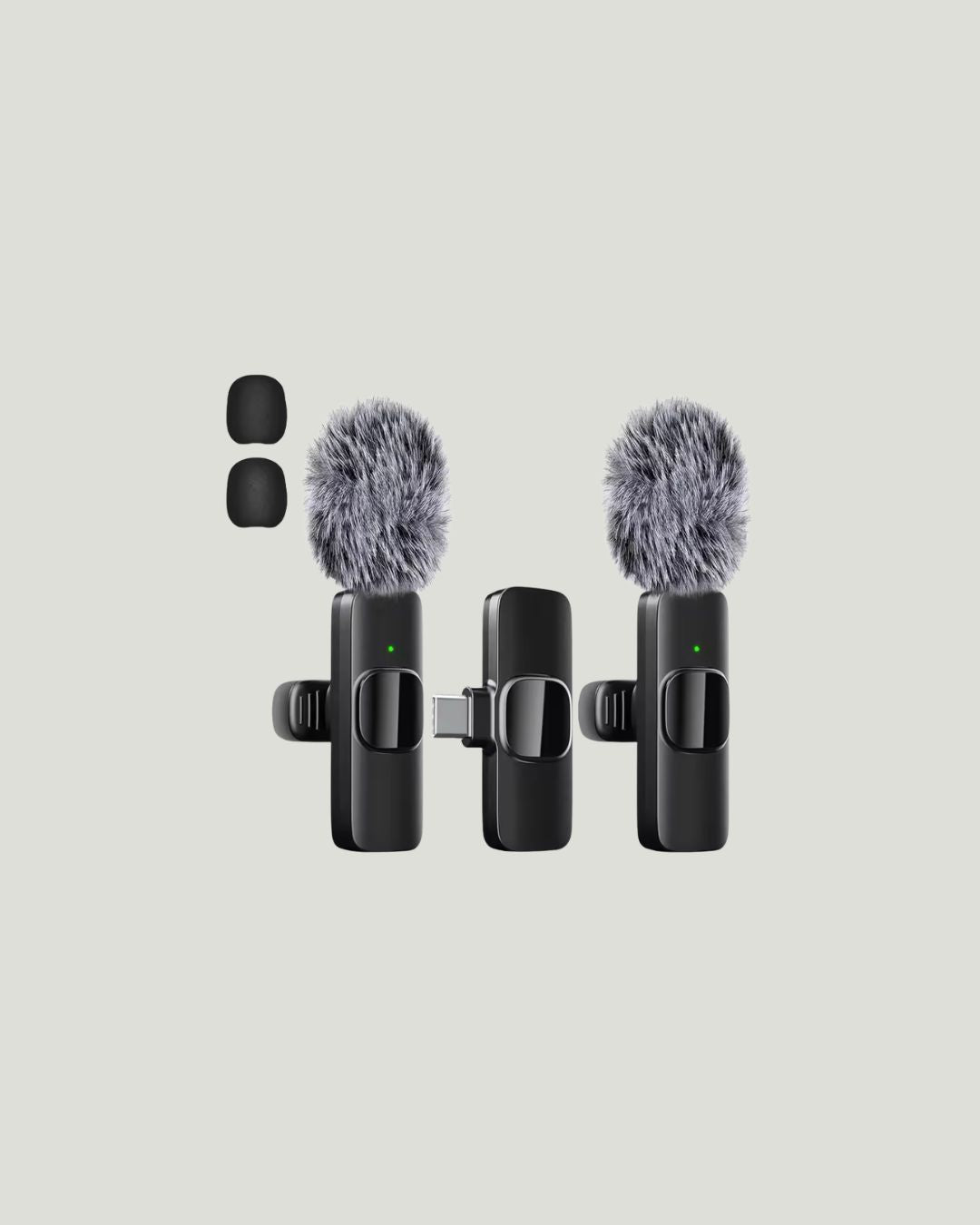 Professional 2-in-1 Wireless Lavalier Microphone – Portable 2.4G Mini Recording Mic for iPhone &amp; Android Devices