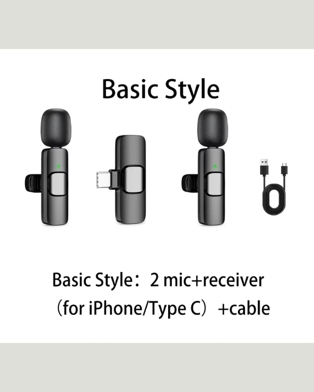 Professional 2-in-1 Wireless Lavalier Microphone – Portable 2.4G Mini Recording Mic for iPhone &amp; Android Devices