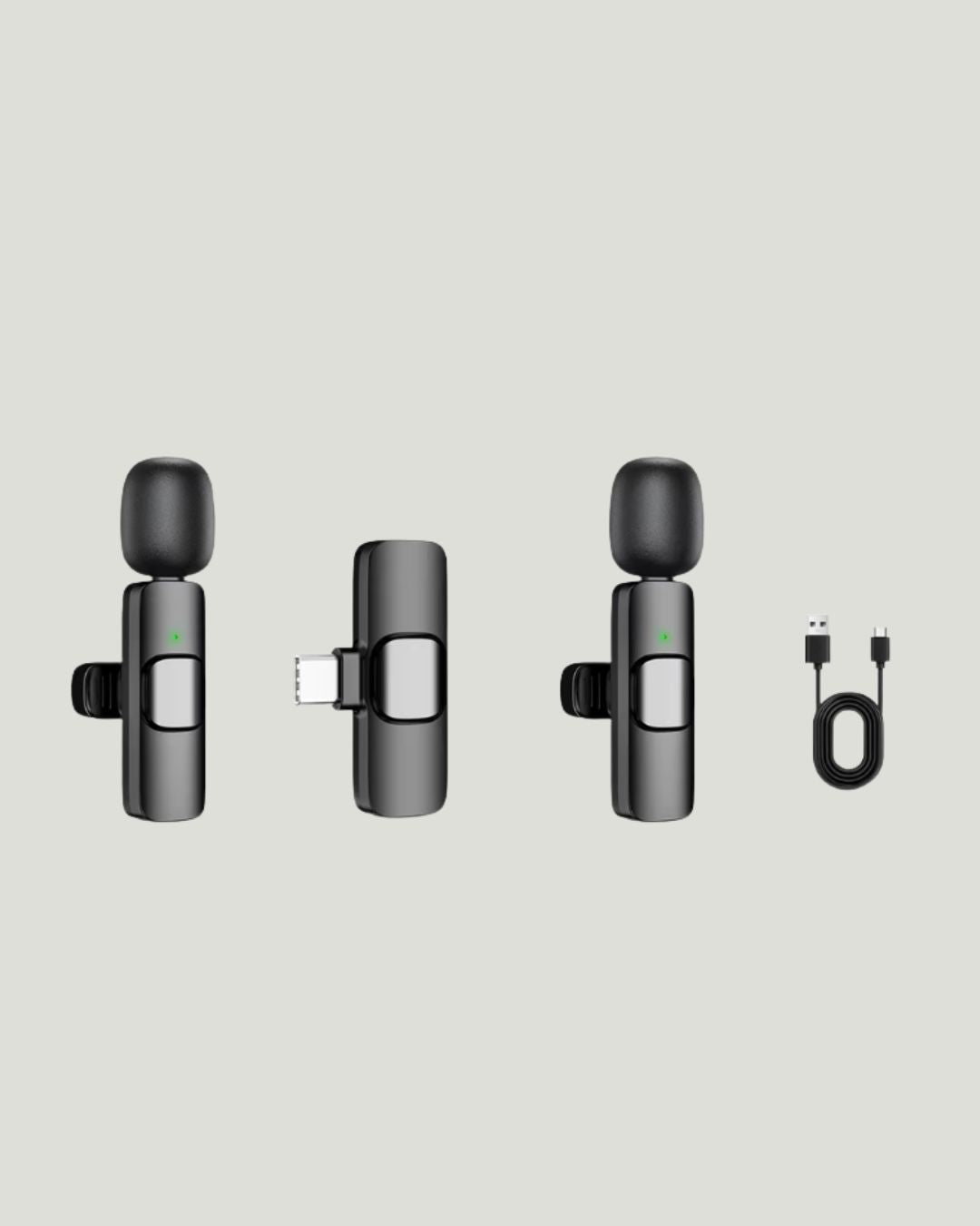 Professional 2-in-1 Wireless Lavalier Microphone – Portable 2.4G Mini Recording Mic for iPhone &amp; Android Devices