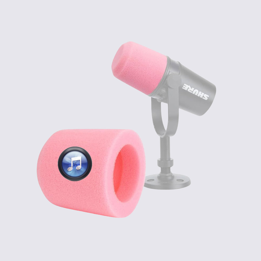 Custom Pink Shure MV7 Pop Filter/Windscreen, Full-Color Logo, Any Design